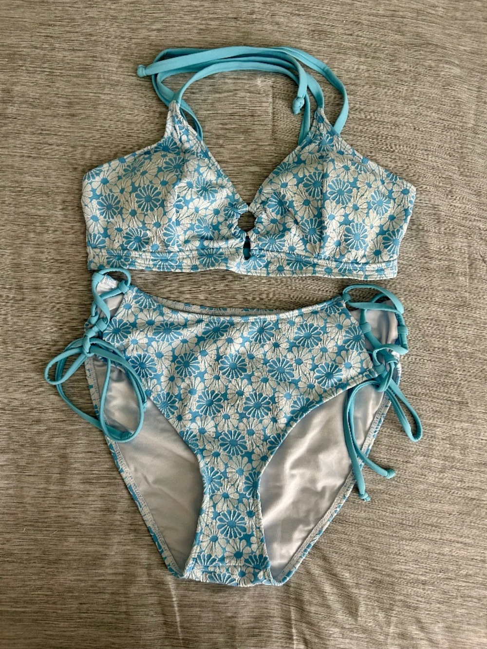 Women’s Bikini Blue and white flowers-never worn